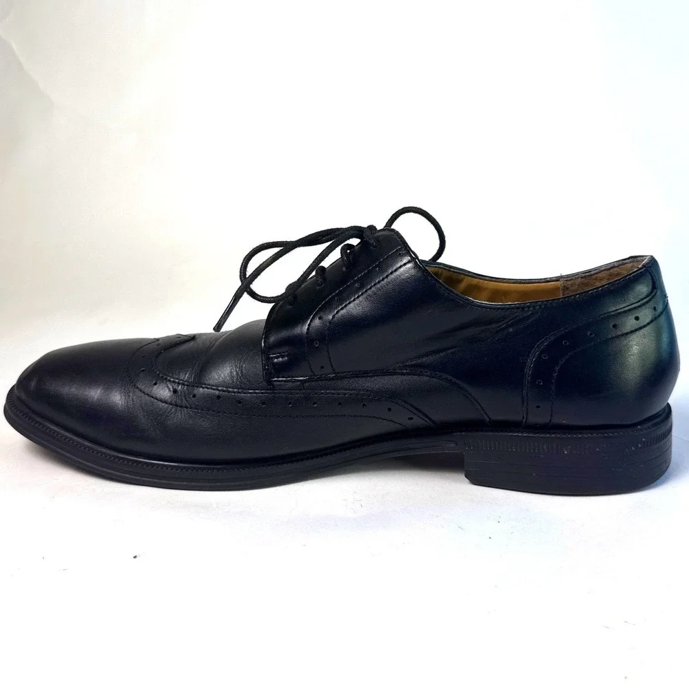 Nunn Bush Mens 12 M Black Leather Wingtip Oxford Dress Shoes Comfort‎ Gel